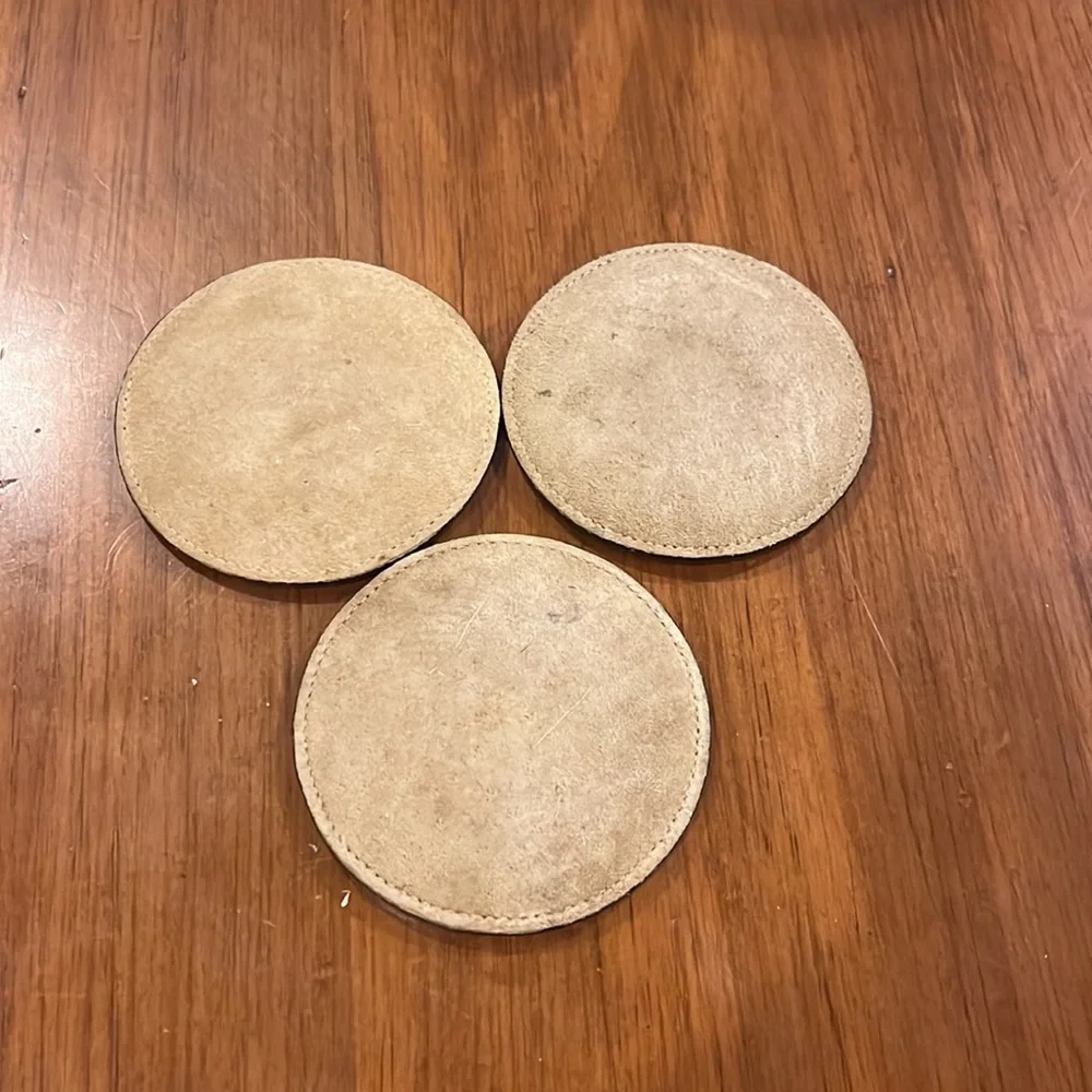 Polo Ralph Lauren vintage drink coasters leather X 3 black